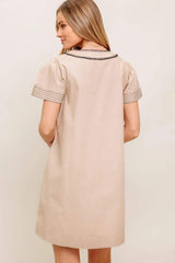 CALM SILHOUETTE WOVEN MINI DRESS - Flying Tomato - Flyclothing LLC