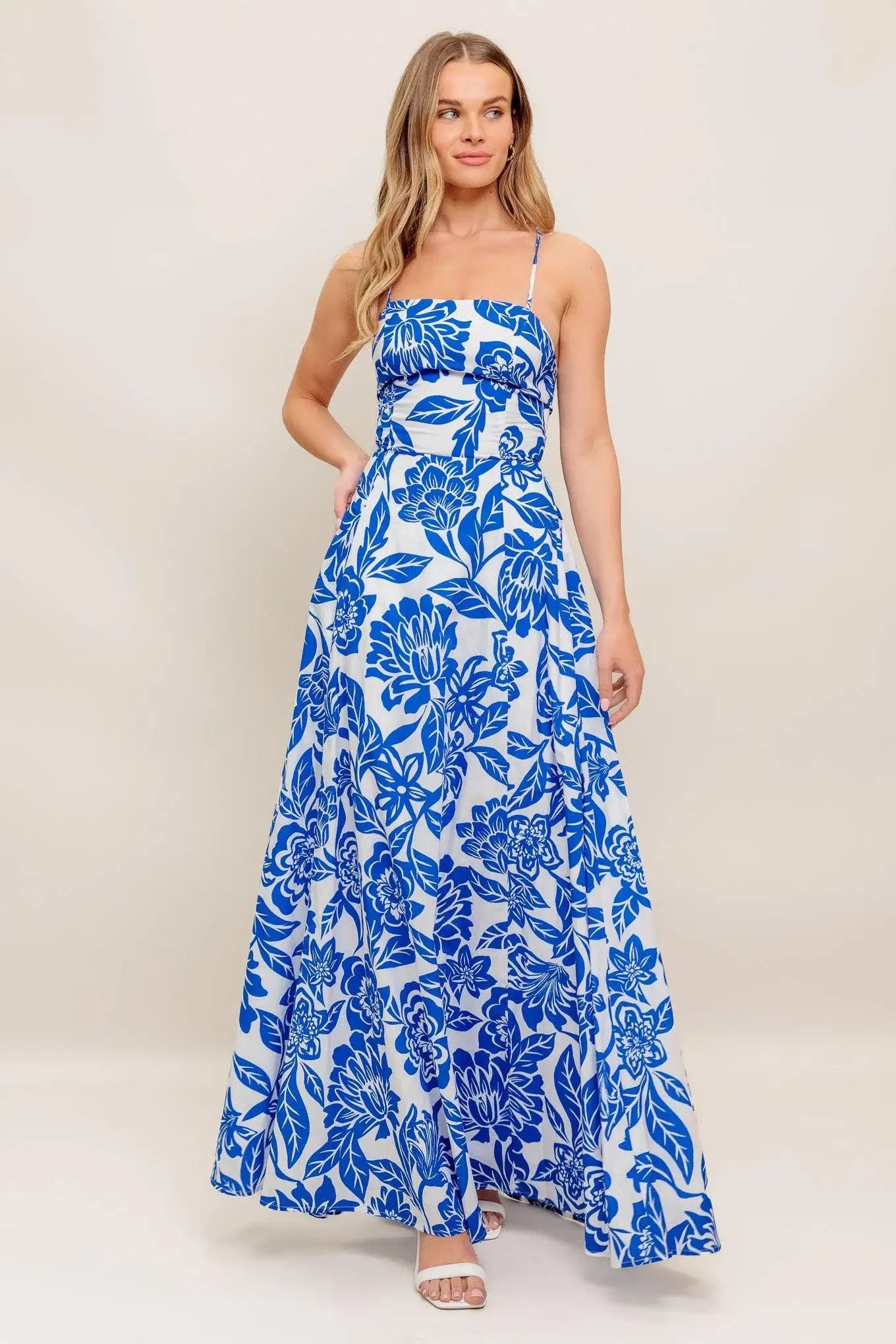 SEASIDE BLOOM WOVEN ANKLE DRESS - Flying Tomato - Flyclothing LLC