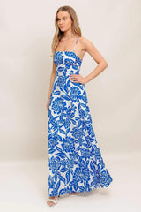 SEASIDE BLOOM WOVEN ANKLE DRESS - Flying Tomato - Flyclothing LLC