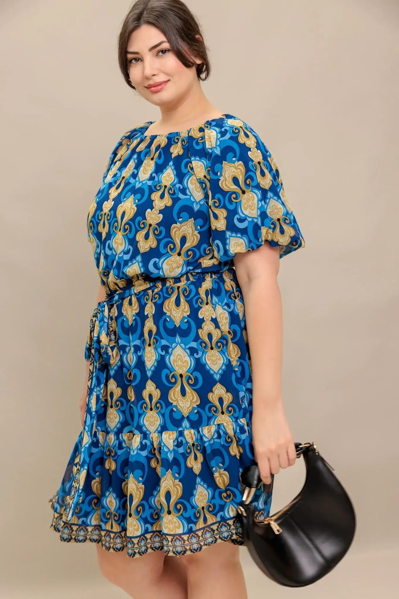 BAROQUE BREEZE WOVEN MINI DRESS - Flying Tomato - Flyclothing LLC