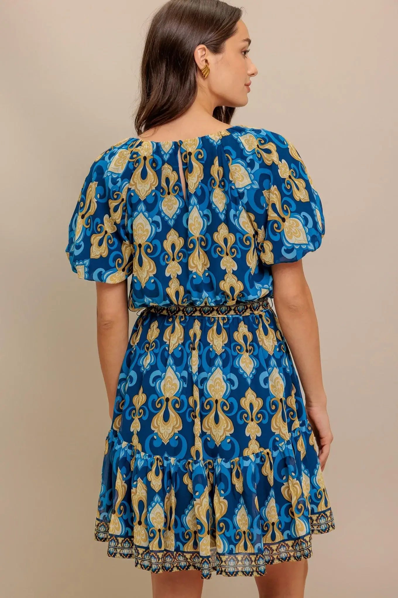 BAROQUE BREEZE WOVEN MINI DRESS - Flying Tomato - Flyclothing LLC