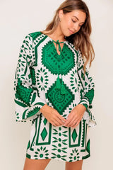 EMERALD TERRA TUNIC WOVEN MINI DRESS - Flying Tomato - Flyclothing LLC