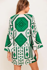 EMERALD TERRA TUNIC WOVEN MINI DRESS - Flying Tomato - Flyclothing LLC