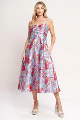 ELEVATED GARDEN WOVEN MIDI DRESS - Flying Tomato - Flyclothing LLC
