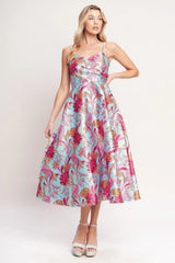 ELEVATED GARDEN WOVEN MIDI DRESS - Flying Tomato - Flyclothing LLC