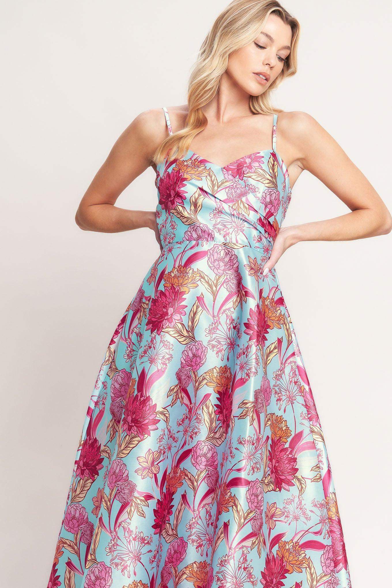 ELEVATED GARDEN WOVEN MIDI DRESS - Flying Tomato - Flyclothing LLC
