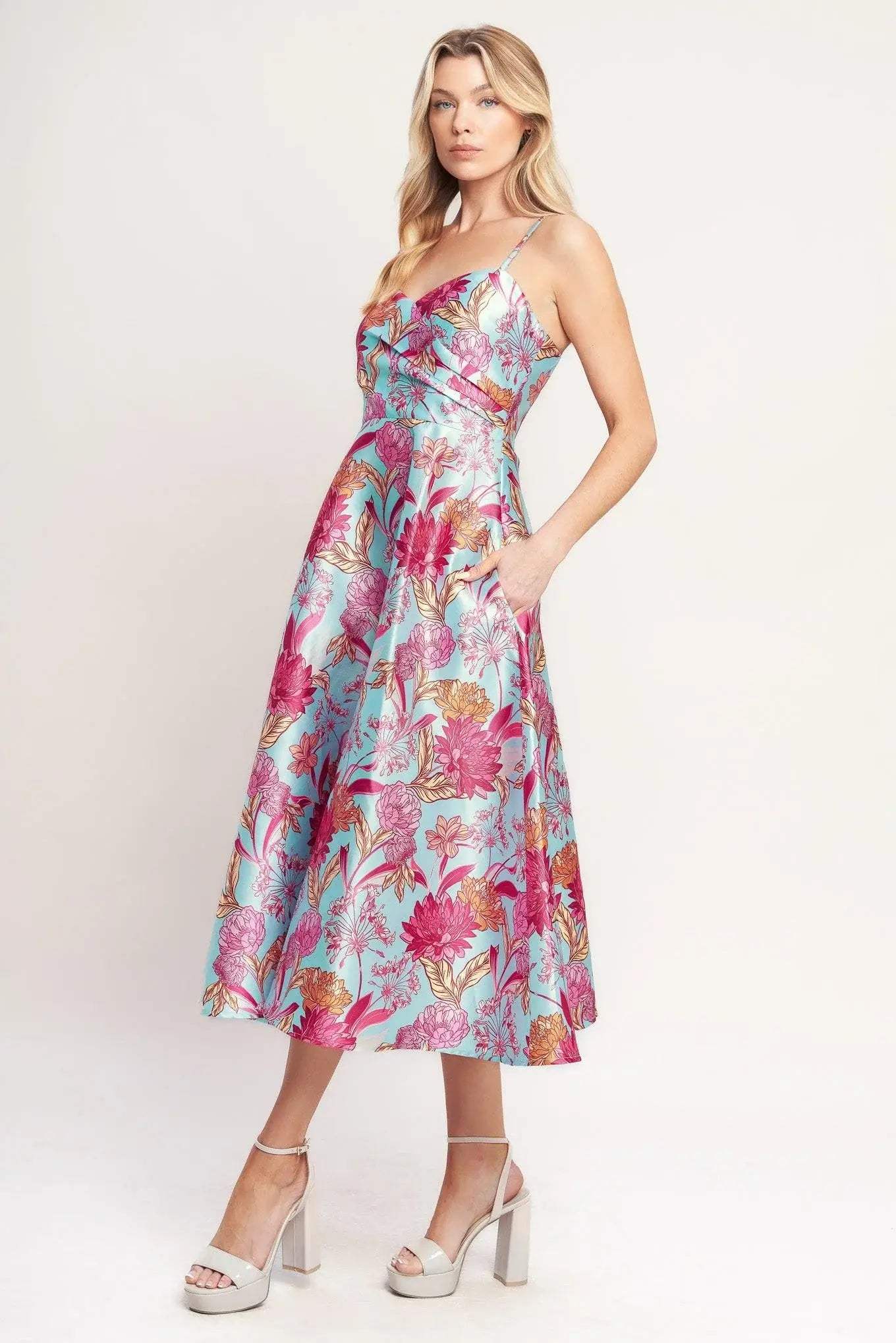 ELEVATED GARDEN WOVEN MIDI DRESS - Flying Tomato - Flyclothing LLC