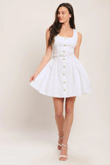 ALYSSA WOVEN MINI DRESS - Flying Tomato - Flyclothing LLC