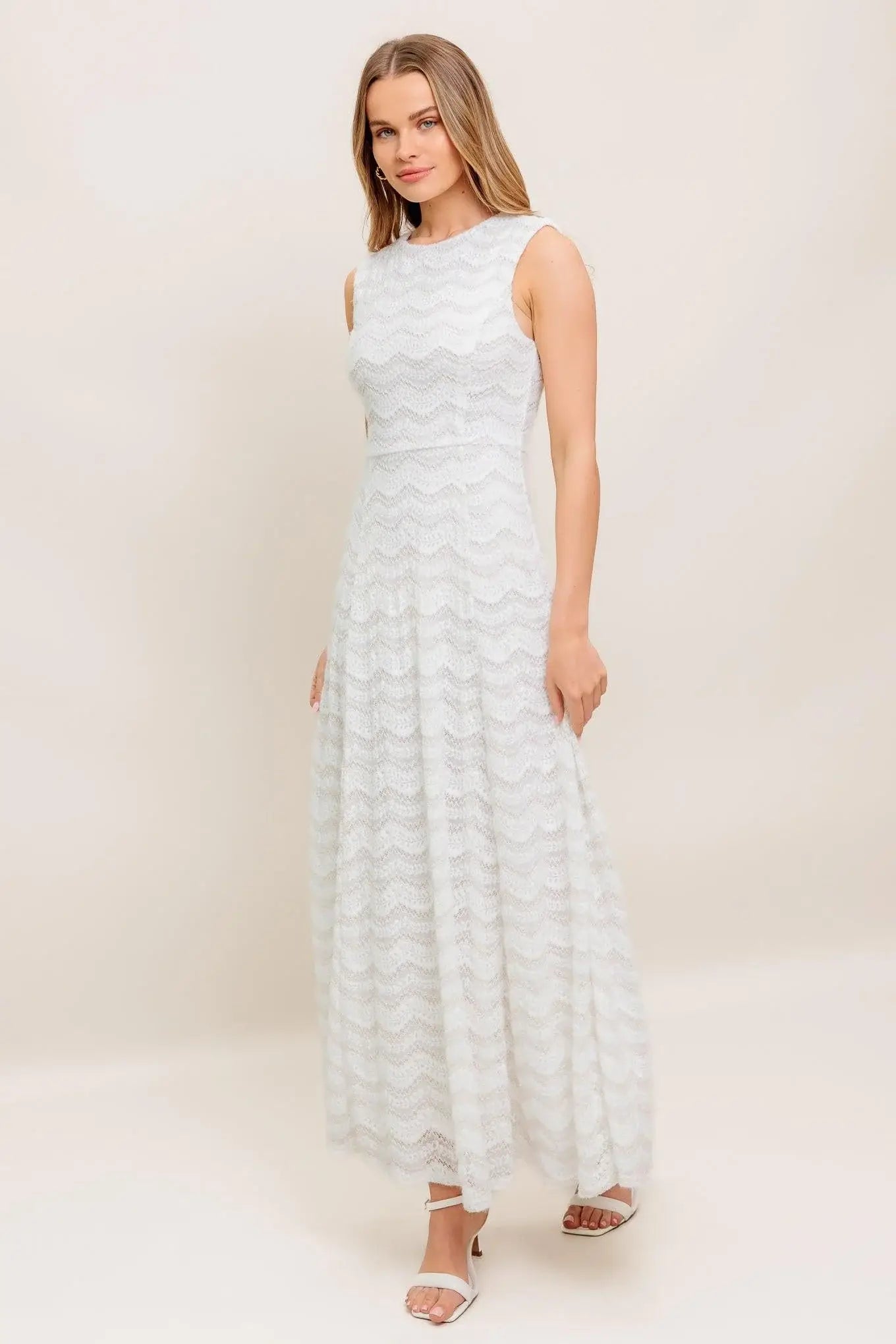 HEARTFELT CREAM WOVEN LACE ANKLE DRESS - Flying Tomato - Flyclothing LLC