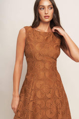 AUTUMN BLOOM WOVEN LACE MINI DRESS - Flying Tomato - Flyclothing LLC