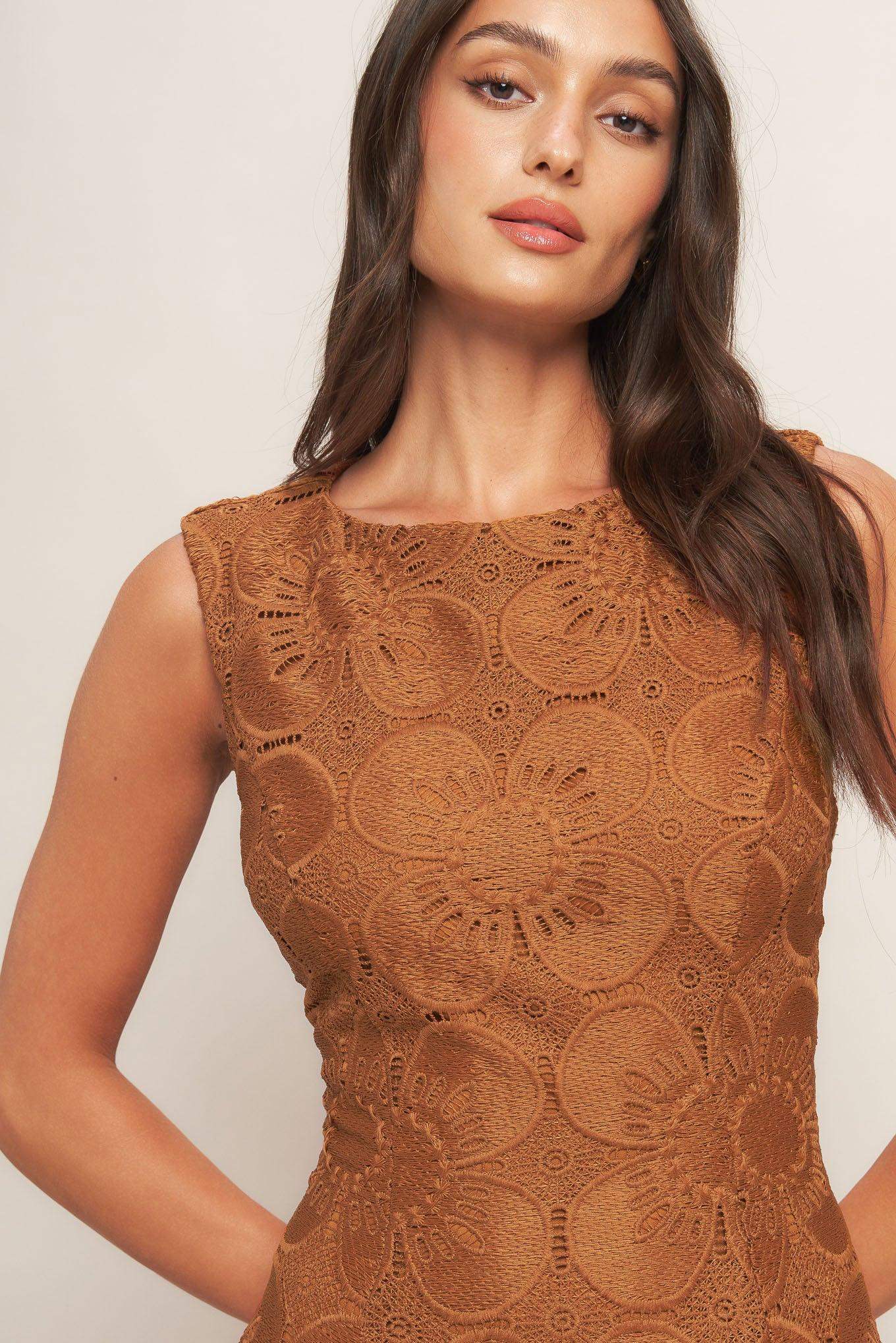 AUTUMN BLOOM WOVEN LACE MINI DRESS - Flying Tomato - Flyclothing LLC