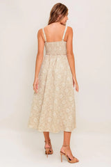 SOFT SUNSET STORY WOVEN MIDI DRESS - Flying Tomato - Flyclothing LLC