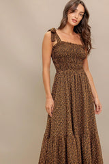 CHECKED DAYDREAM WOVEN MIDI DRESS - Flying Tomato - Flyclothing LLC