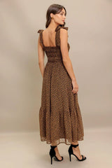 CHECKED DAYDREAM WOVEN MIDI DRESS - Flying Tomato - Flyclothing LLC