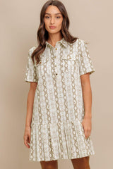 CHIC PYTHON WOVEN MINI DRESS - Flying Tomato - Flyclothing LLC