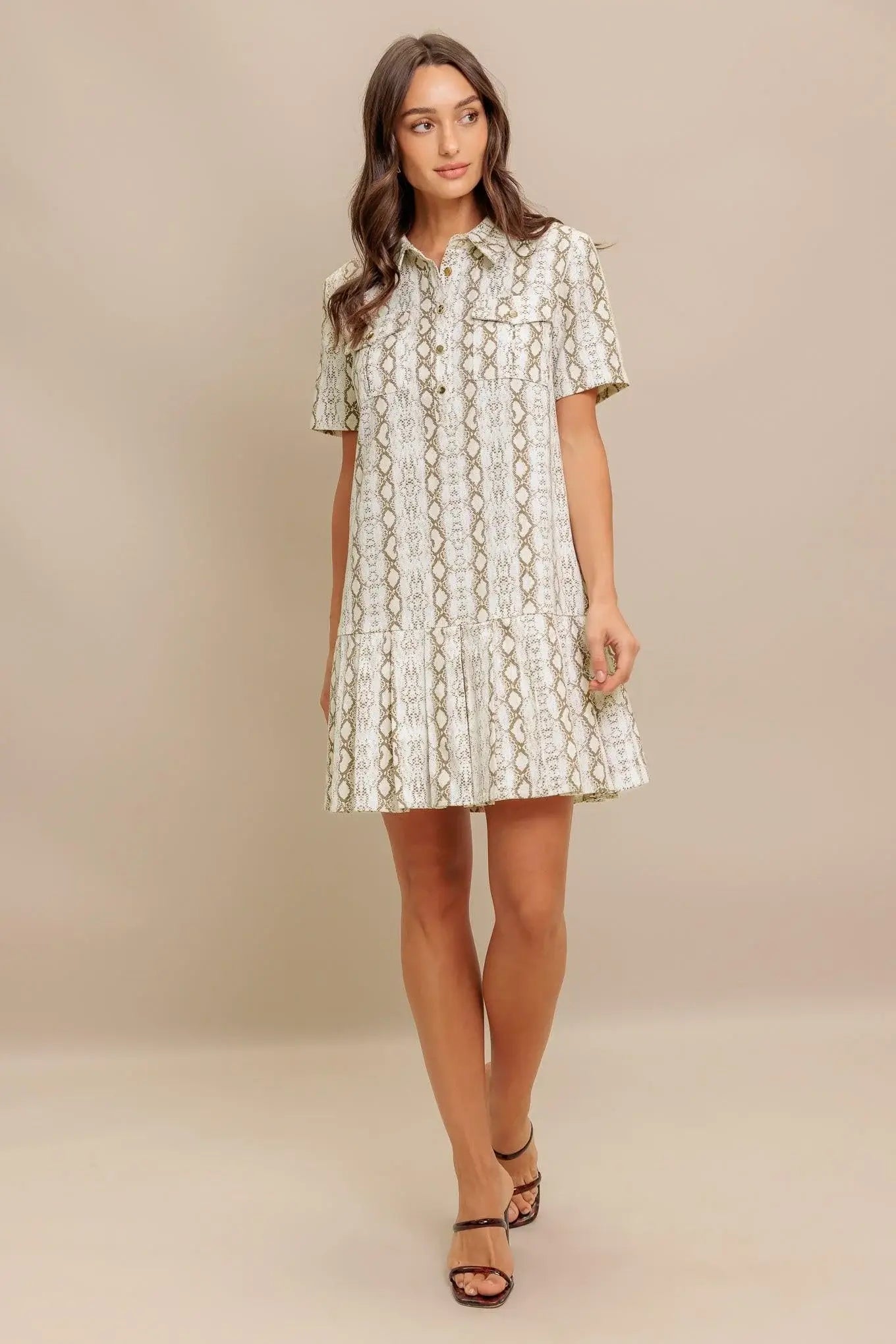 CHIC PYTHON WOVEN MINI DRESS - Flying Tomato - Flyclothing LLC