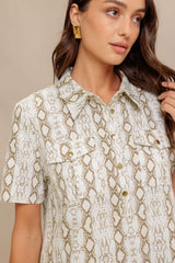 CHIC PYTHON WOVEN MINI DRESS - Flying Tomato - Flyclothing LLC
