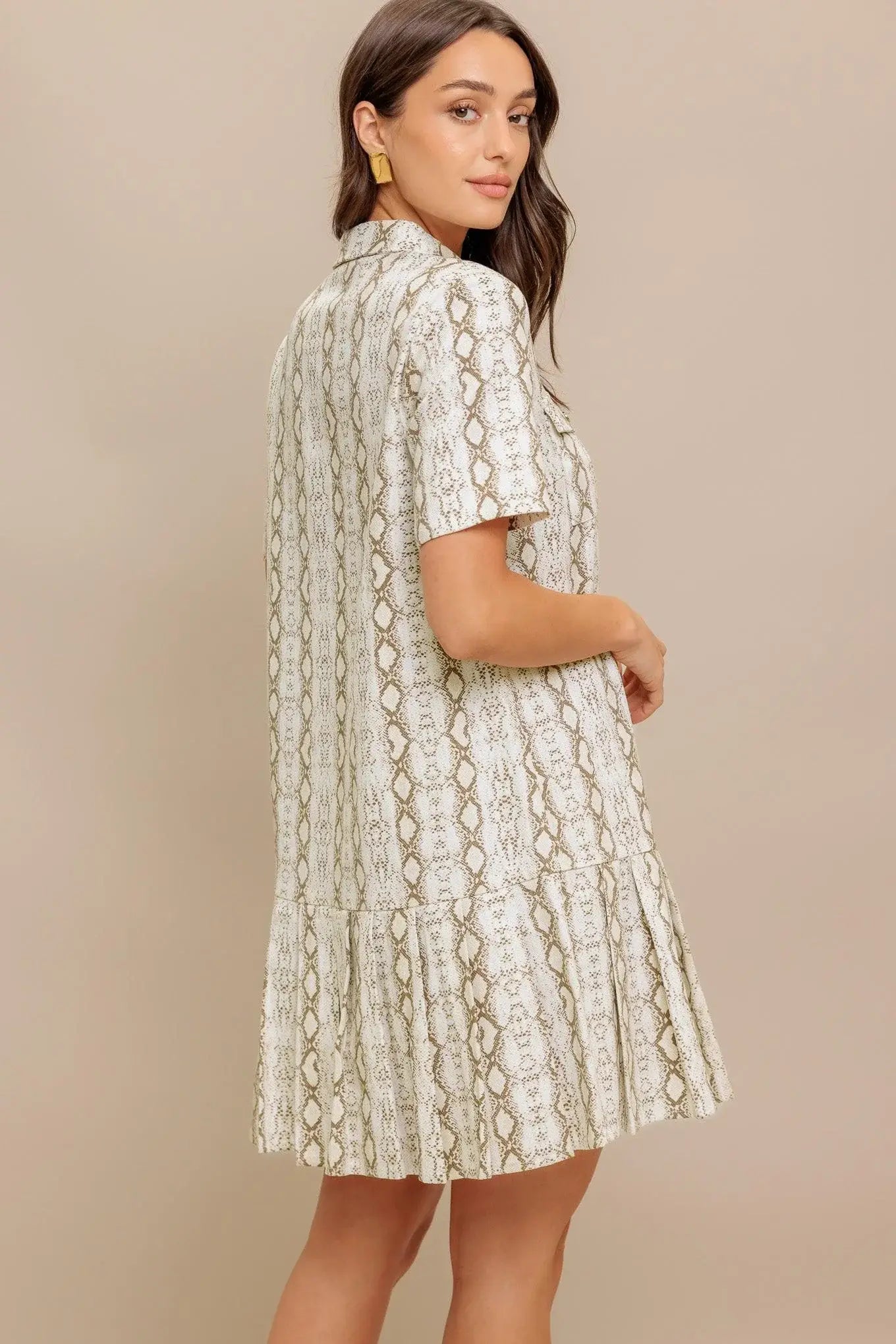 CHIC PYTHON WOVEN MINI DRESS - Flying Tomato - Flyclothing LLC