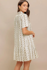 CHIC PYTHON WOVEN MINI DRESS - Flying Tomato - Flyclothing LLC