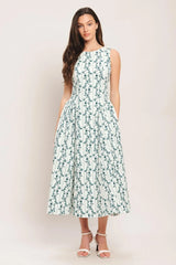 BLOOM COLUMN WOVEN MIDI DRESS - Flying Tomato - Flyclothing LLC