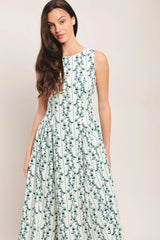 BLOOM COLUMN WOVEN MIDI DRESS - Flying Tomato - Flyclothing LLC