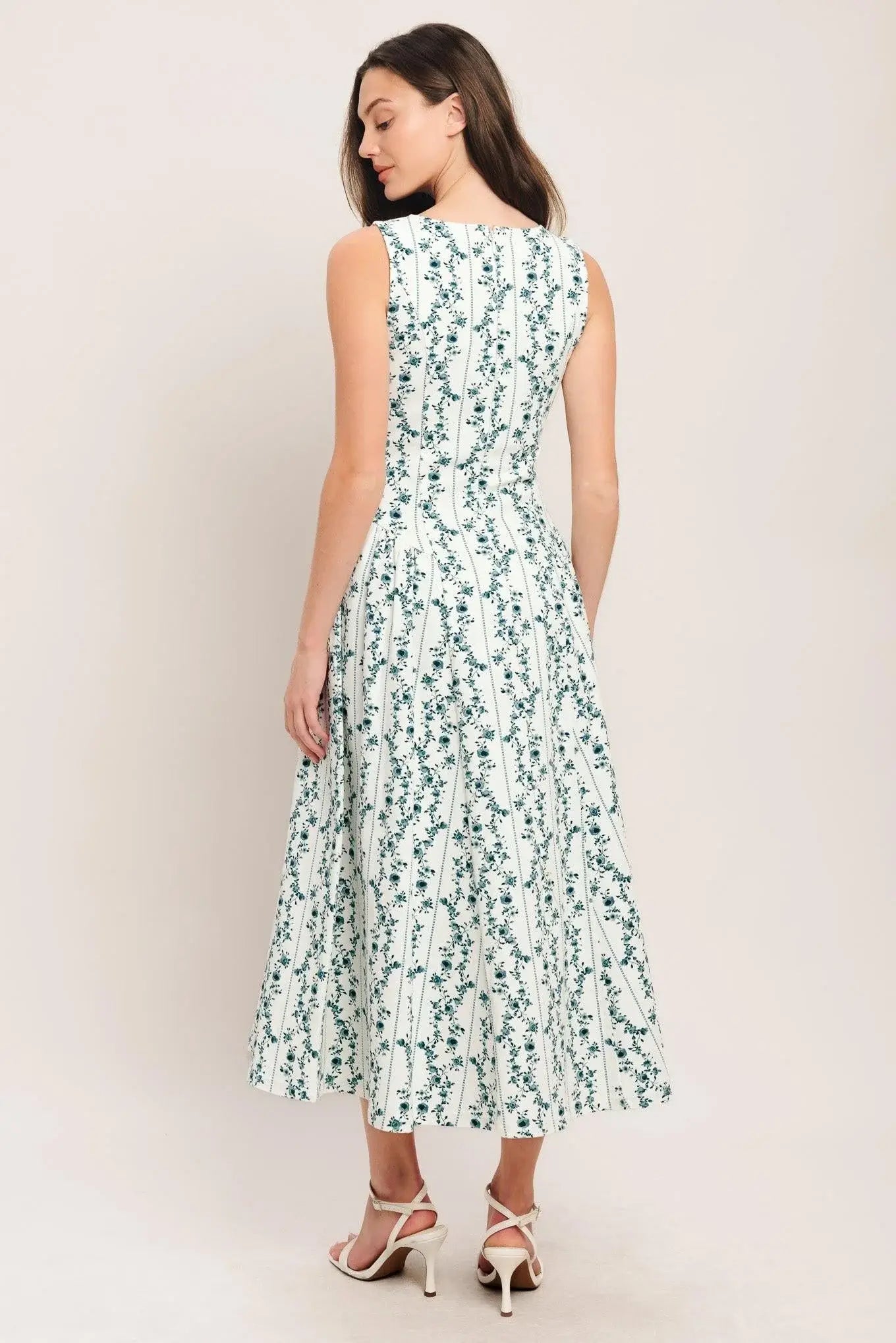 BLOOM COLUMN WOVEN MIDI DRESS - Flying Tomato - Flyclothing LLC