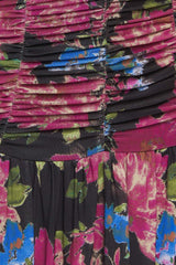 NIGHT FLORIST POWER MESH MAXI DRESS - Flying Tomato - Flyclothing LLC