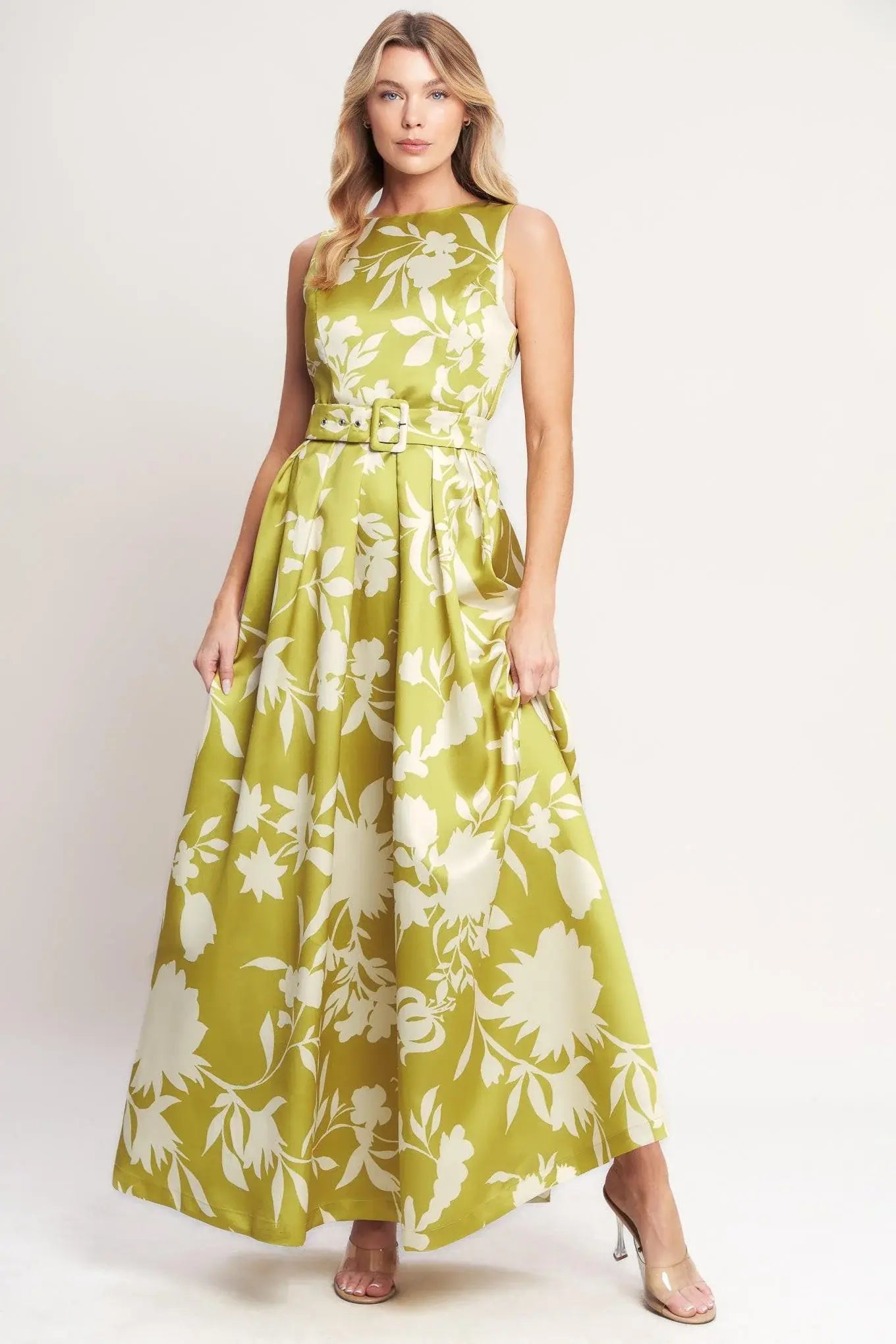 SAPPHIRE FANTASY LIME WOVEN MAXI DRESS - Flying Tomato - Flyclothing LLC