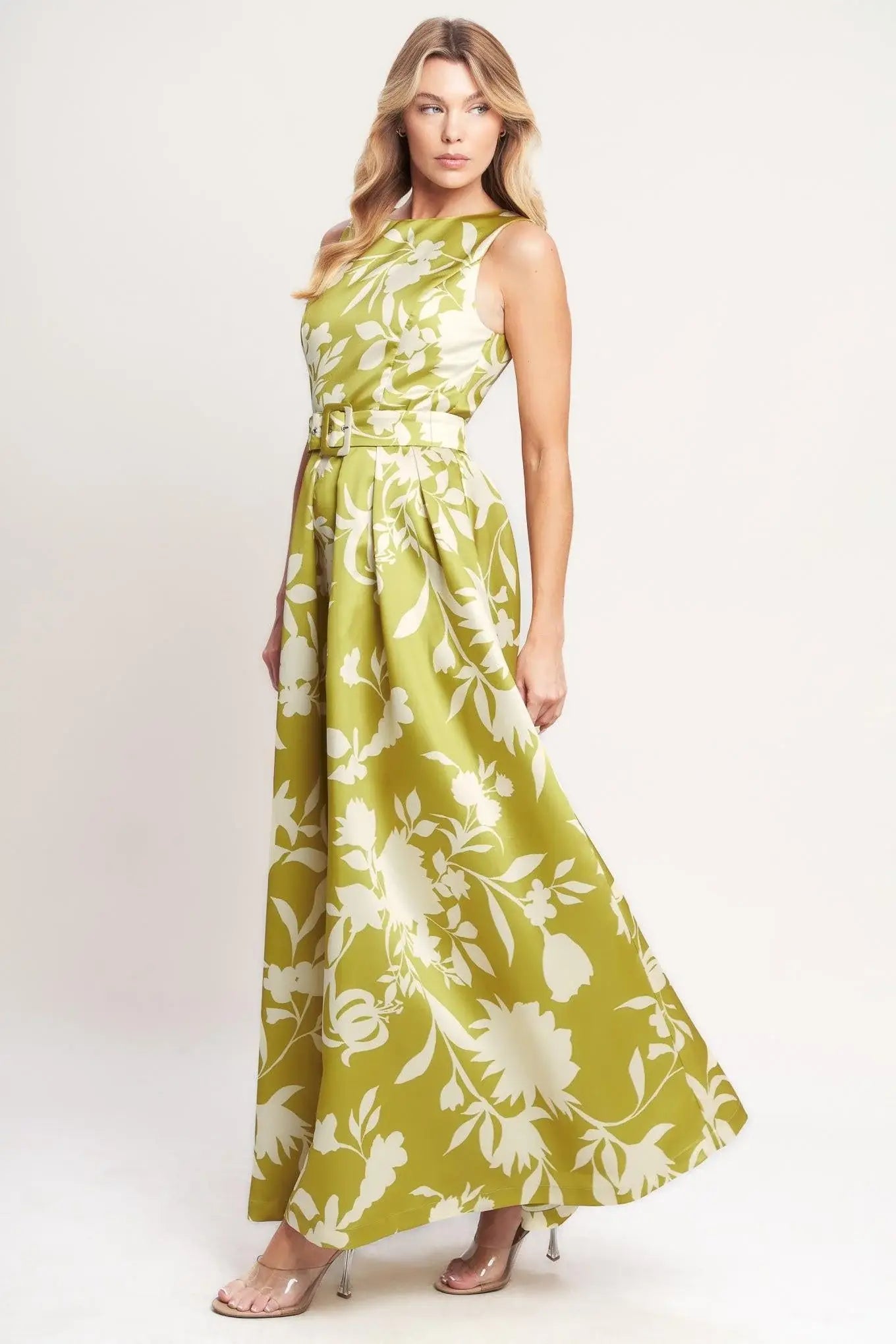 SAPPHIRE FANTASY LIME WOVEN MAXI DRESS - Flying Tomato - Flyclothing LLC
