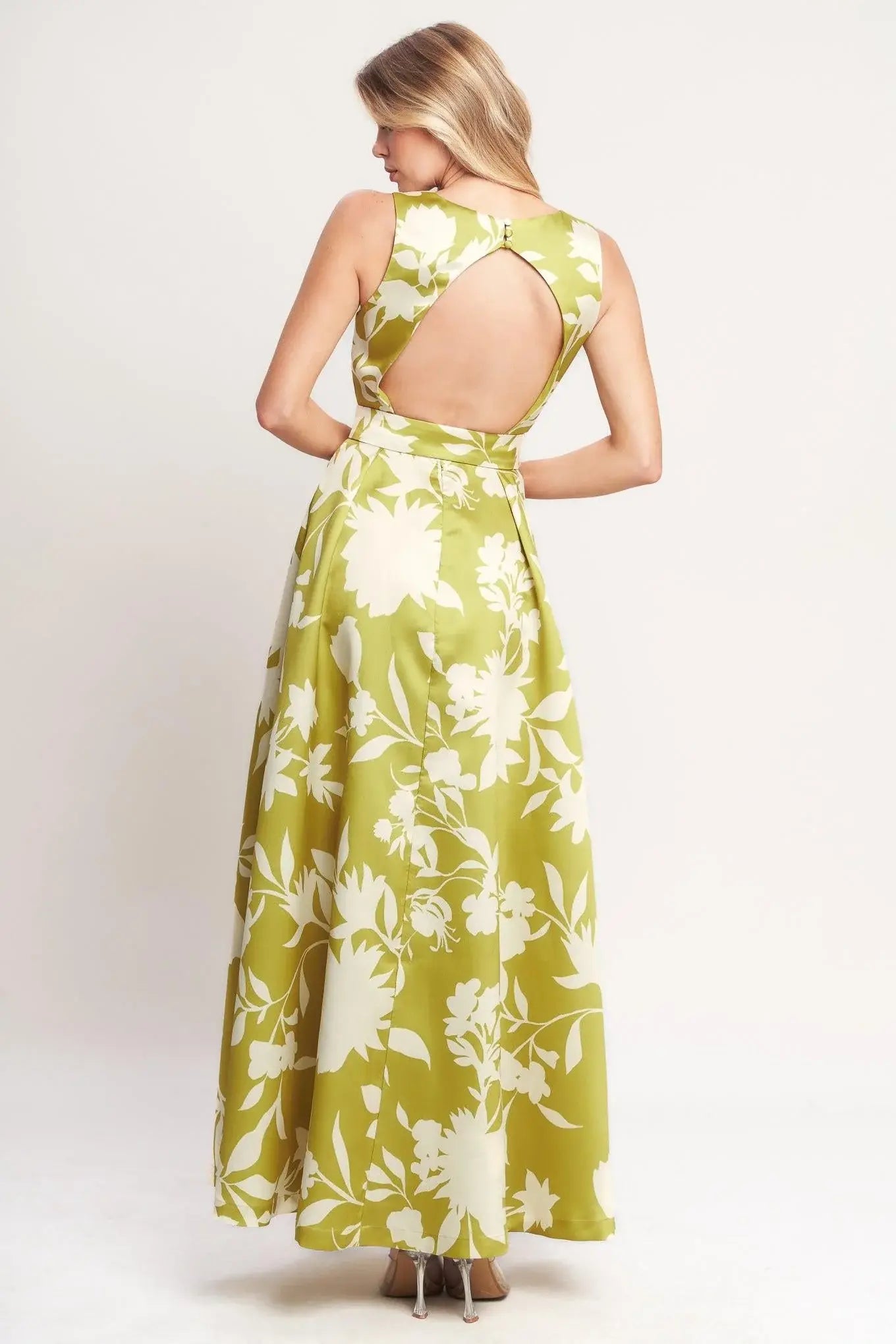 SAPPHIRE FANTASY LIME WOVEN MAXI DRESS - Flying Tomato - Flyclothing LLC