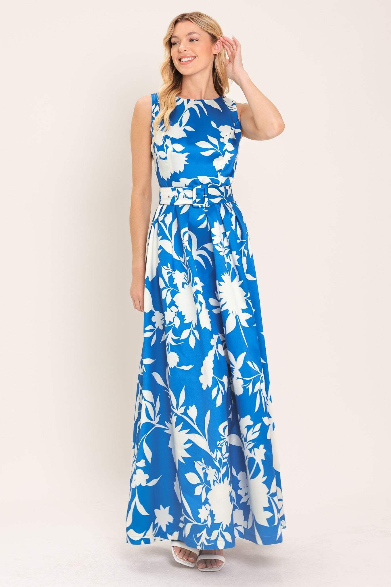 SAPPHIRE FANTASY BLUE WOVEN MAXI DRESS - Flying Tomato - Flyclothing LLC