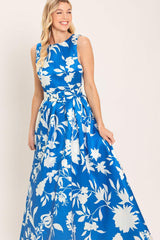 SAPPHIRE FANTASY BLUE WOVEN MAXI DRESS - Flying Tomato - Flyclothing LLC