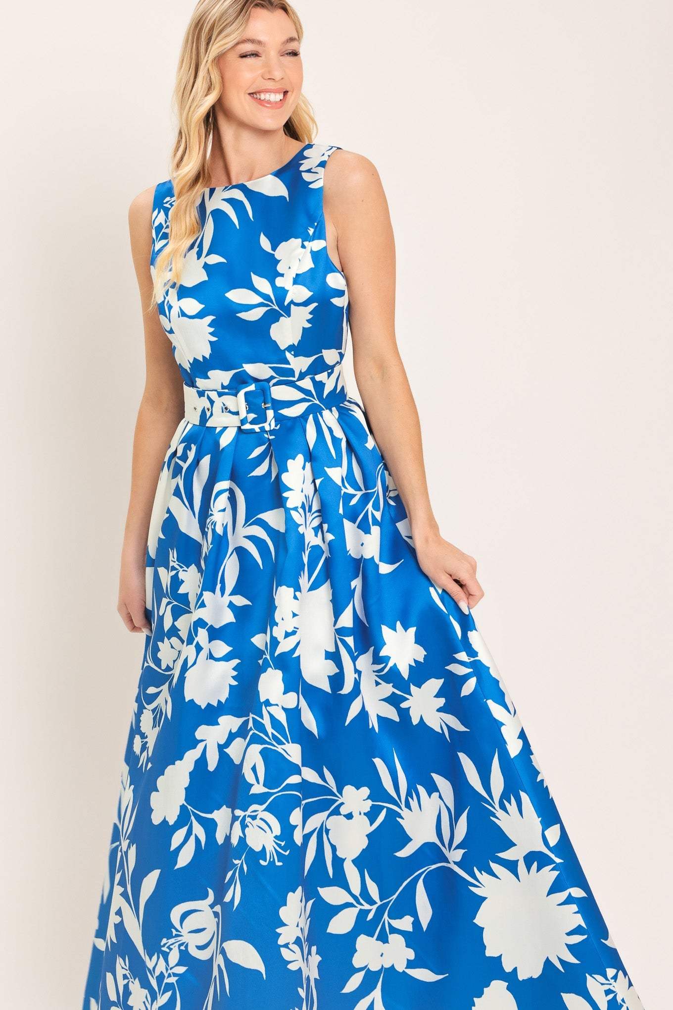 SAPPHIRE FANTASY BLUE WOVEN MAXI DRESS - Flying Tomato - Flyclothing LLC