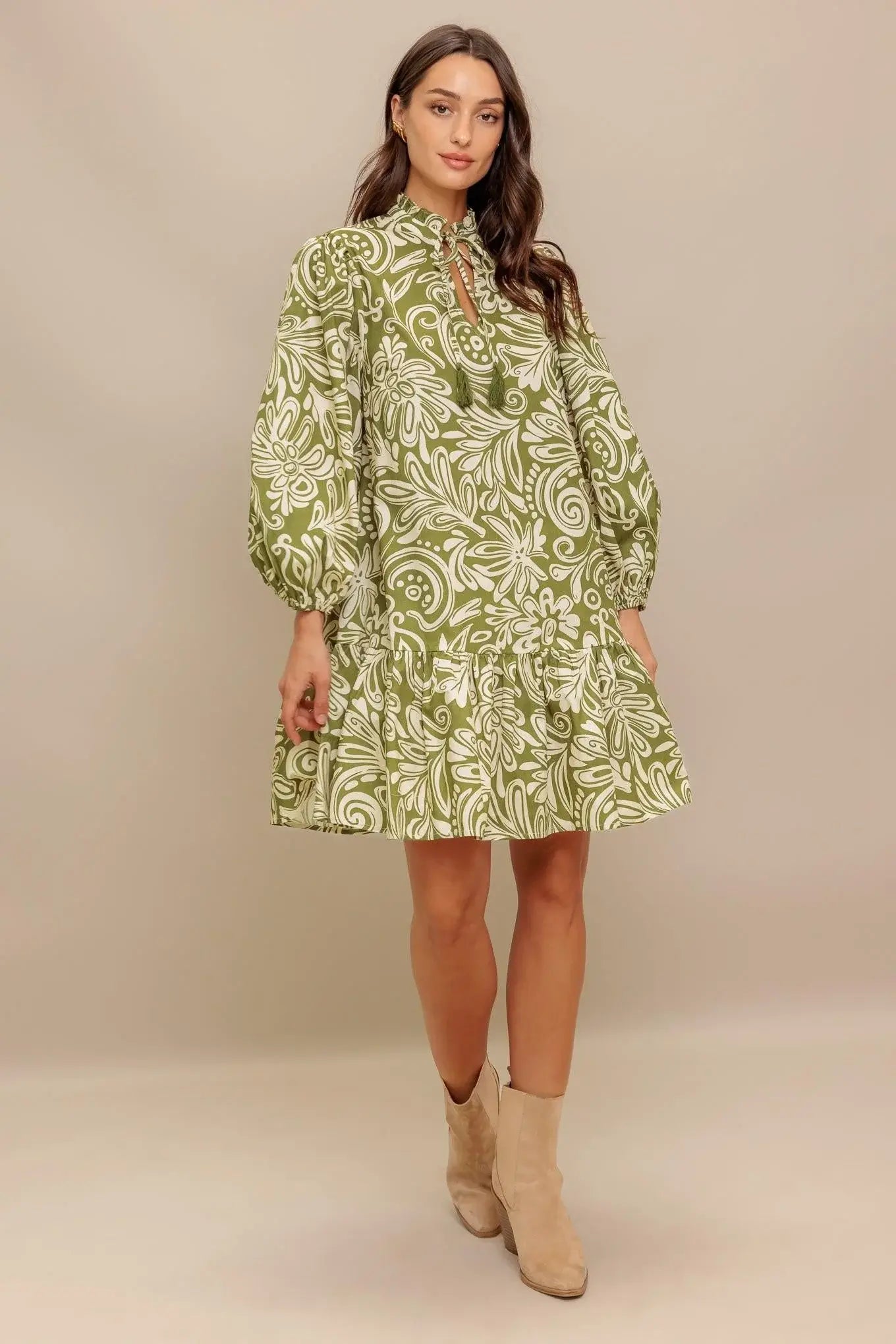 FLORENCE FLAIR WOVEN MINI DRESS - Flying Tomato - Flyclothing LLC