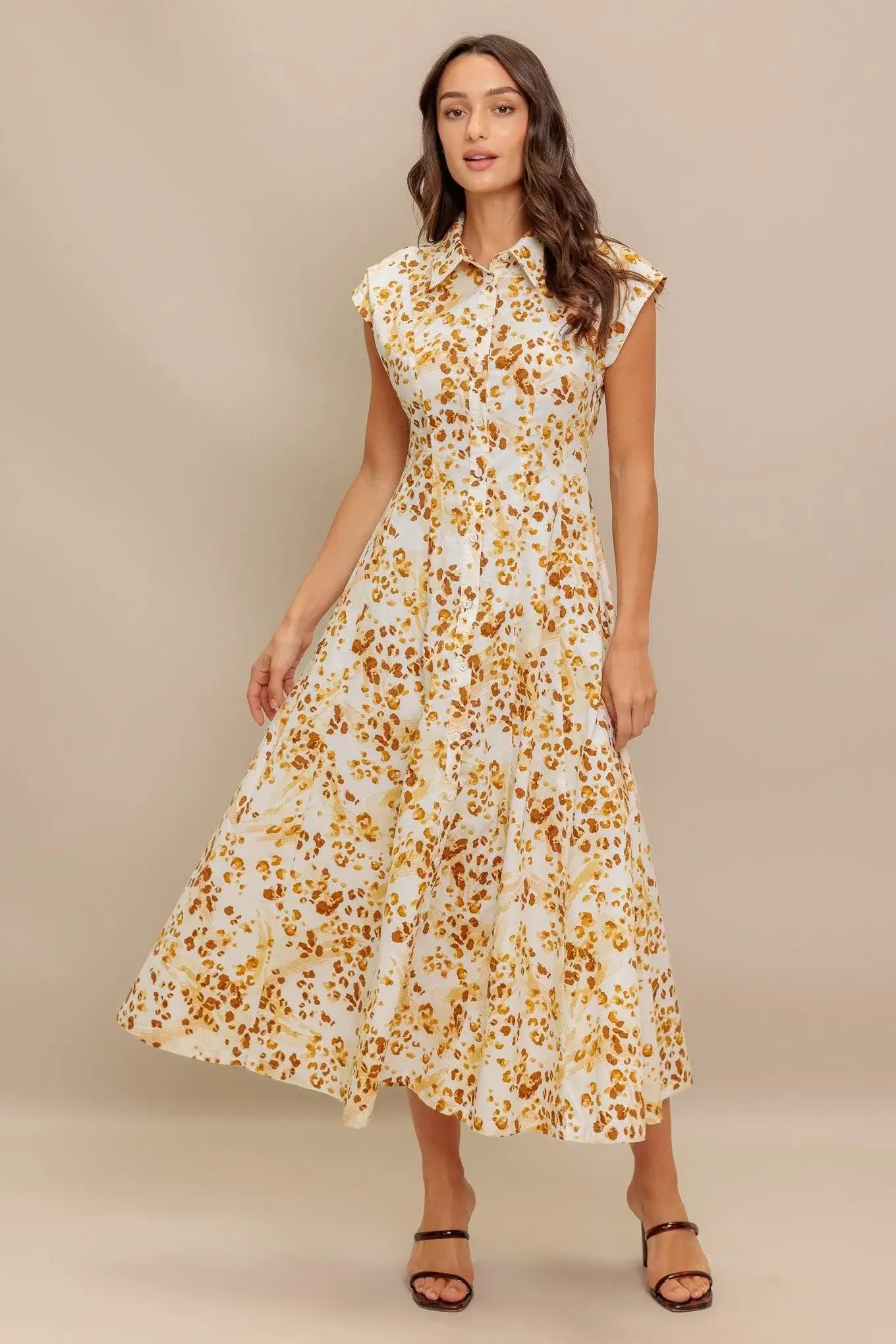BUTTERCUP KISS WOVEN MIDI DRESS - Flying Tomato - Flyclothing LLC