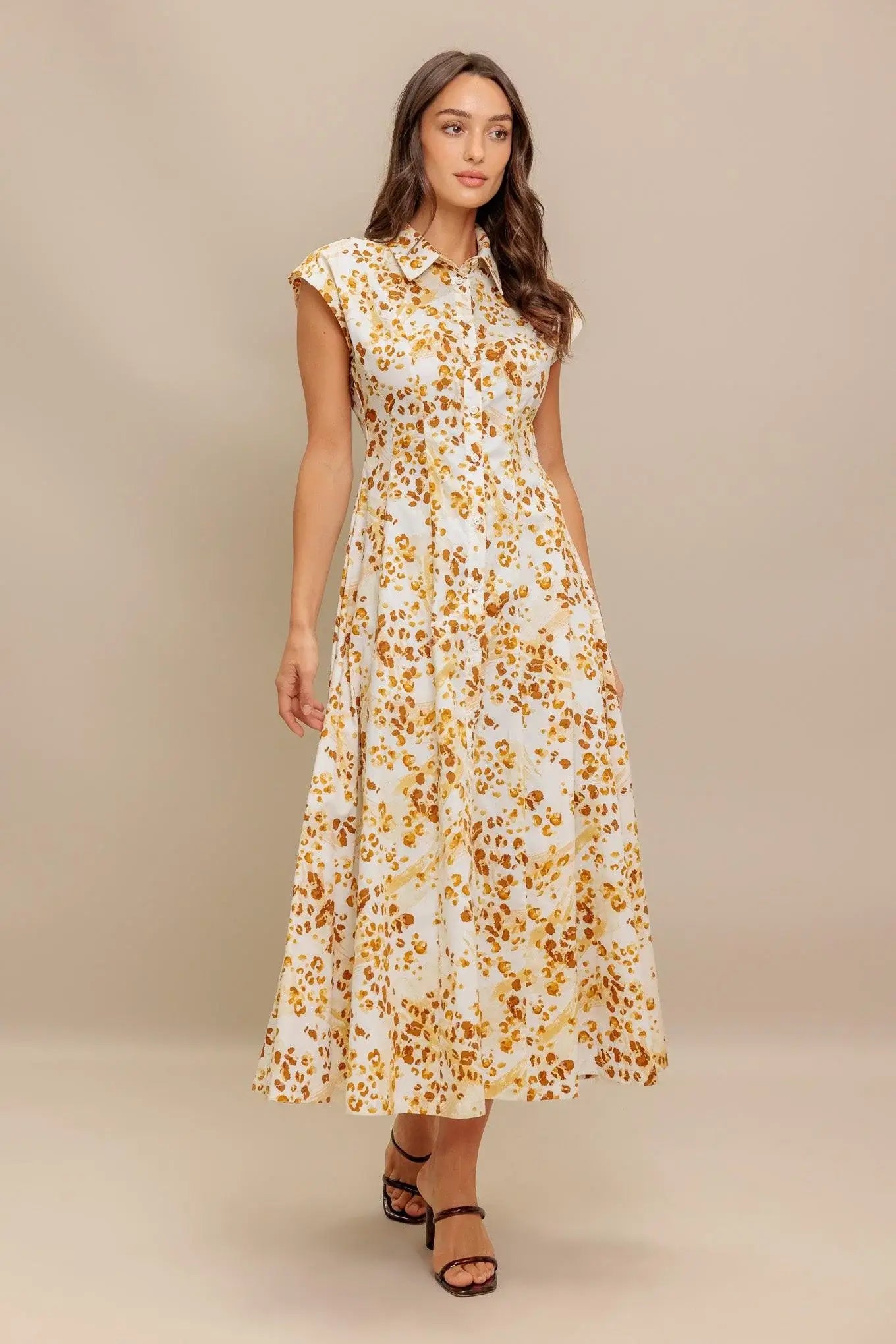 BUTTERCUP KISS WOVEN MIDI DRESS - Flying Tomato - Flyclothing LLC