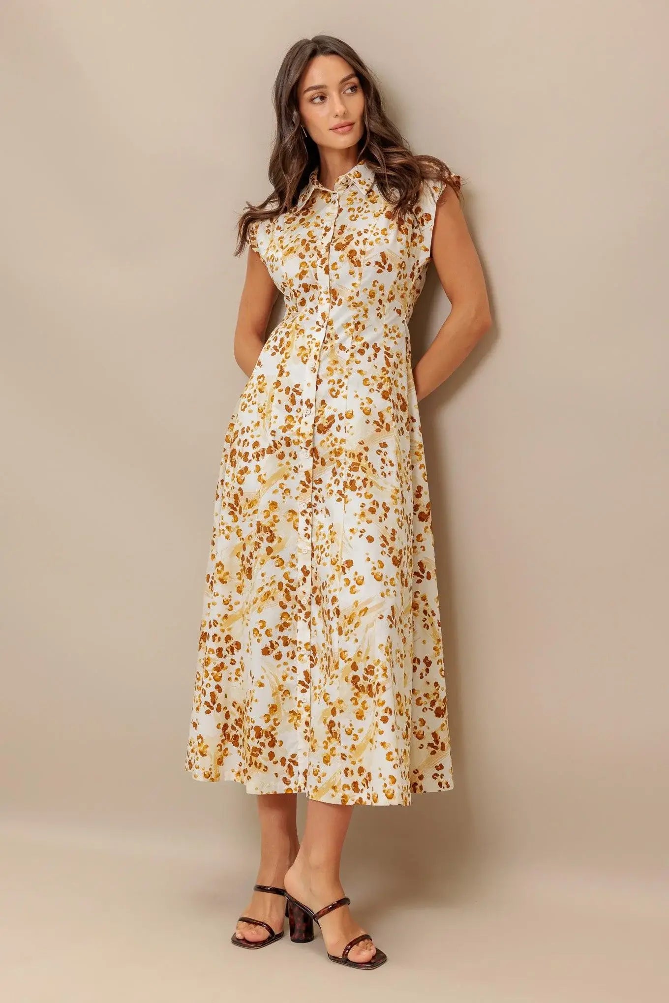 BUTTERCUP KISS WOVEN MIDI DRESS - Flying Tomato - Flyclothing LLC