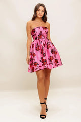 STRAPLESS SEDUCTION WOVEN MINI DRESS - Flying Tomato - Flyclothing LLC