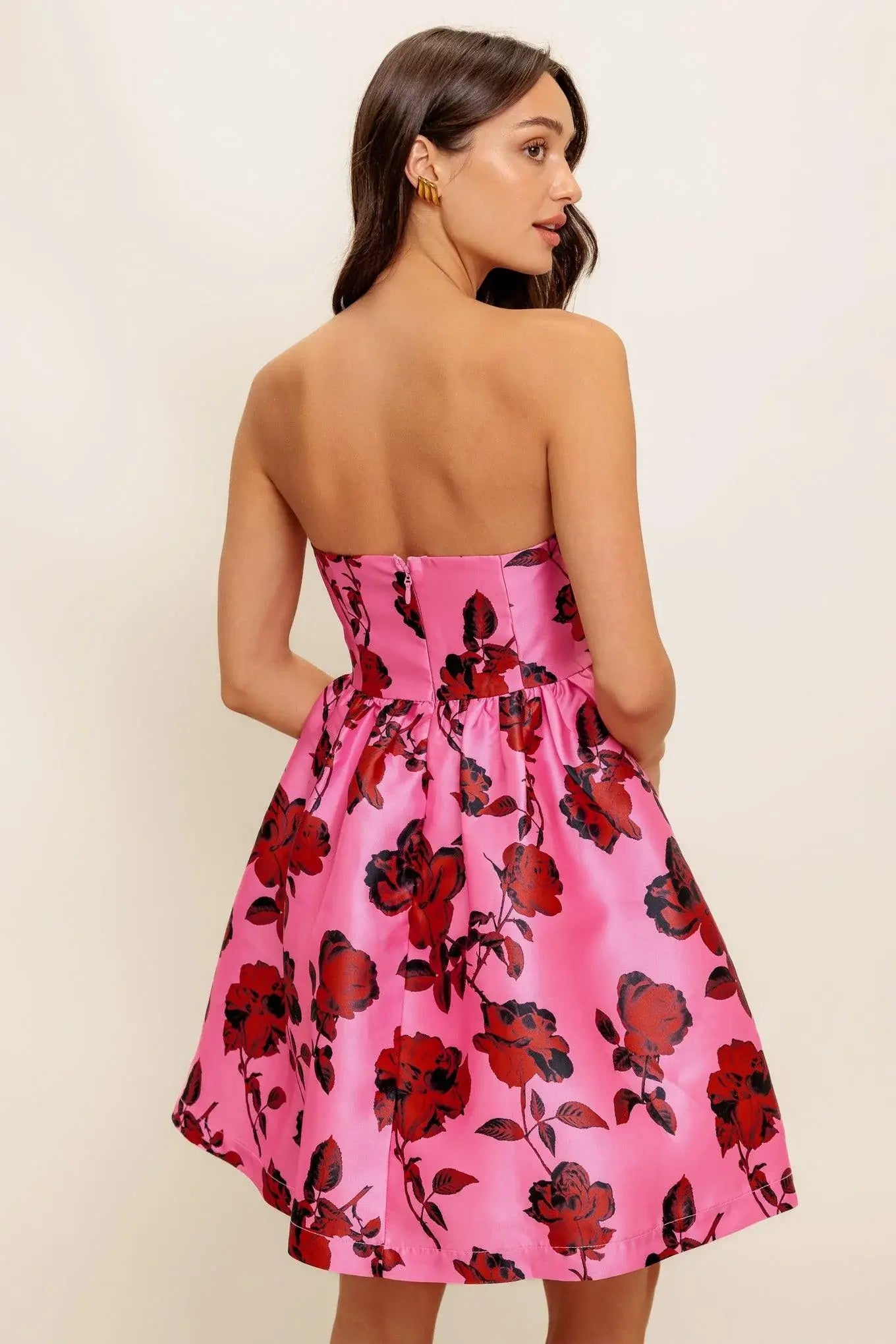 STRAPLESS SEDUCTION WOVEN MINI DRESS - Flying Tomato - Flyclothing LLC