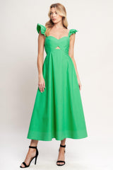 BEAUTIFULLY UNEXPECTED WOVEN MIDI DRESS - Flying Tomato - Flyclothing LLC