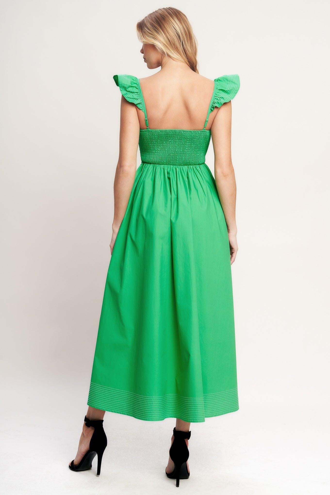 BEAUTIFULLY UNEXPECTED WOVEN MIDI DRESS - Flying Tomato - Flyclothing LLC