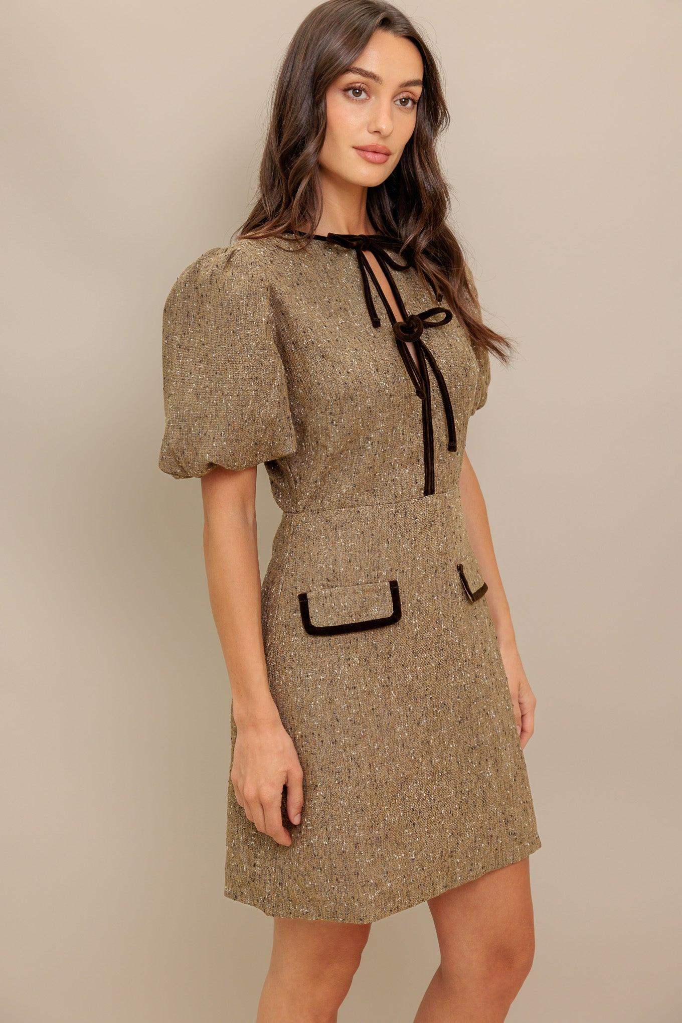 MADEMOISELLE MODE WOVEN WEED MINI DRESS - Flying Tomato - Flyclothing LLC