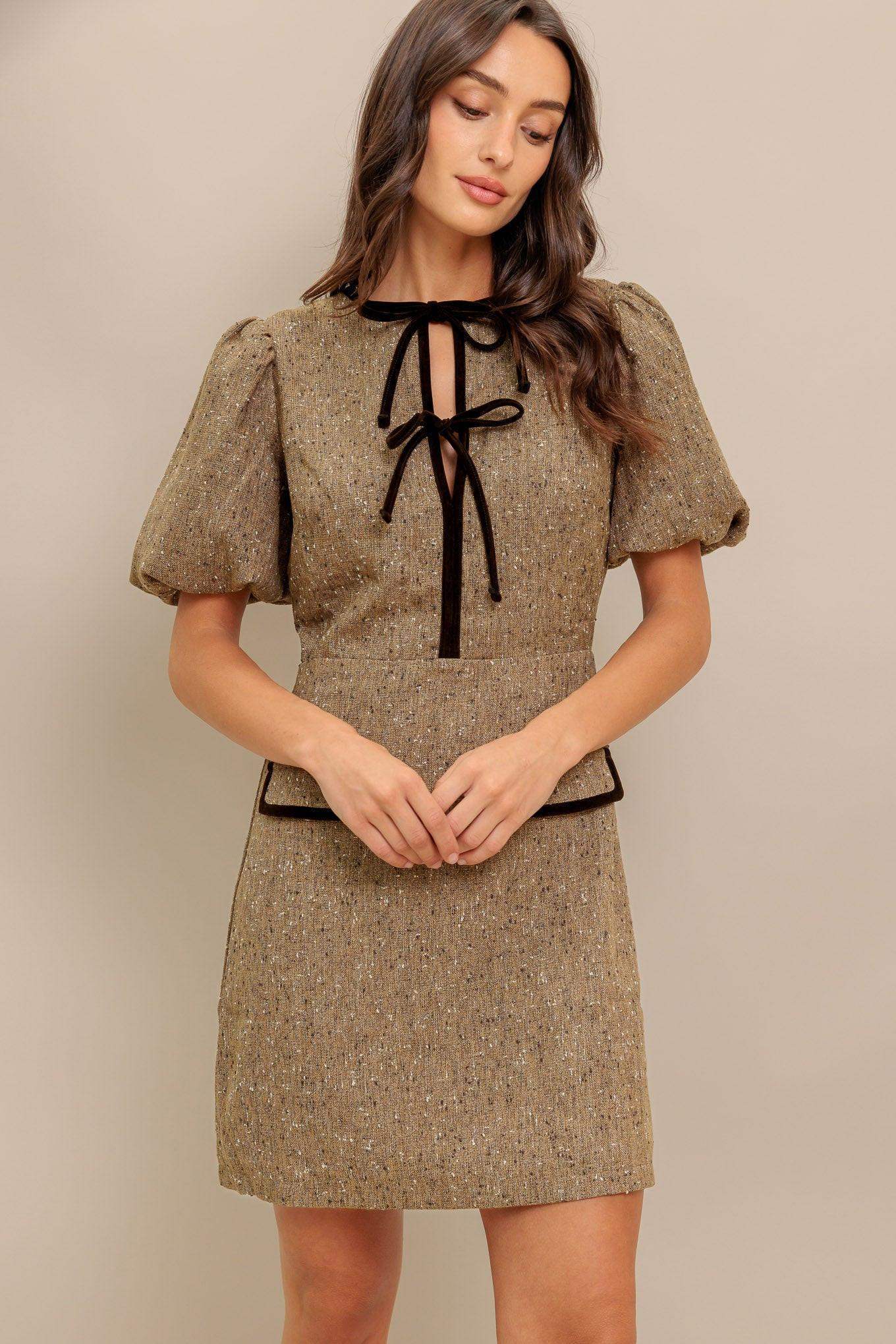 MADEMOISELLE MODE WOVEN WEED MINI DRESS - Flying Tomato - Flyclothing LLC