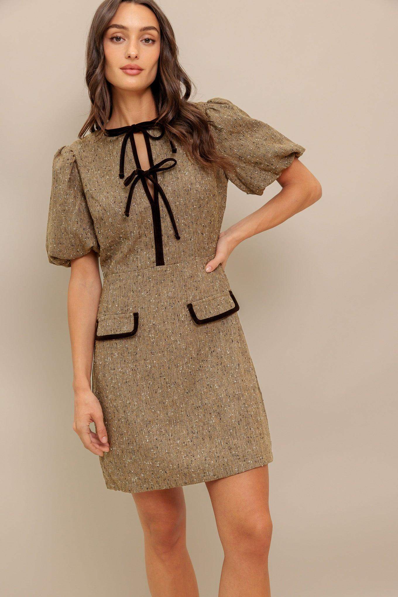 MADEMOISELLE MODE WOVEN WEED MINI DRESS - Flying Tomato - Flyclothing LLC