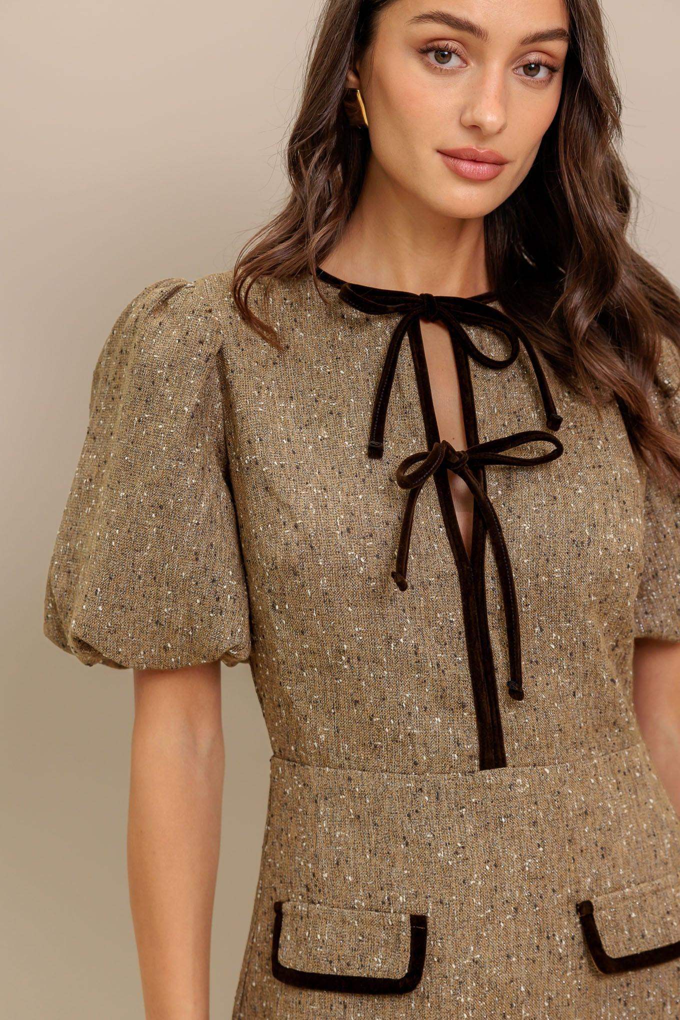 MADEMOISELLE MODE WOVEN WEED MINI DRESS - Flying Tomato - Flyclothing LLC