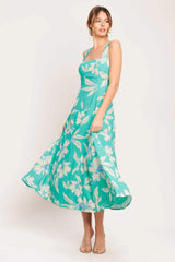 AQUA DAYDREAM WOVEN MIDI DRESS - Flying Tomato - Flyclothing LLC