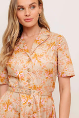 PEACH BLOSSOM WOVEN MINI DRESS - Flying Tomato - Flyclothing LLC