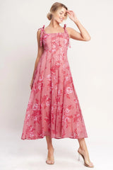 ROMANTIC CANOPY WOVEN MIDI DRESS - Flying Tomato - Flyclothing LLC