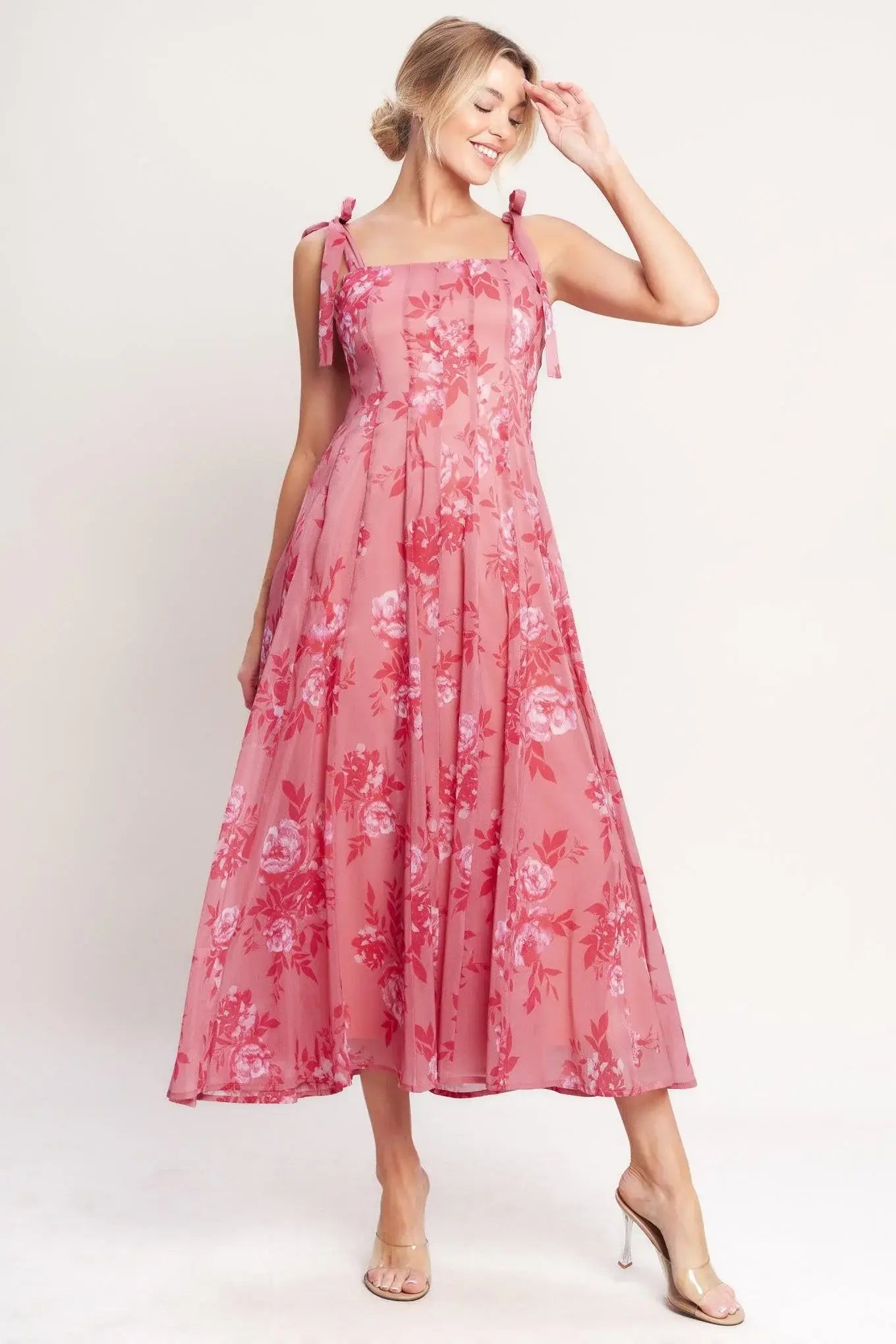 ROMANTIC CANOPY WOVEN MIDI DRESS - Flying Tomato - Flyclothing LLC