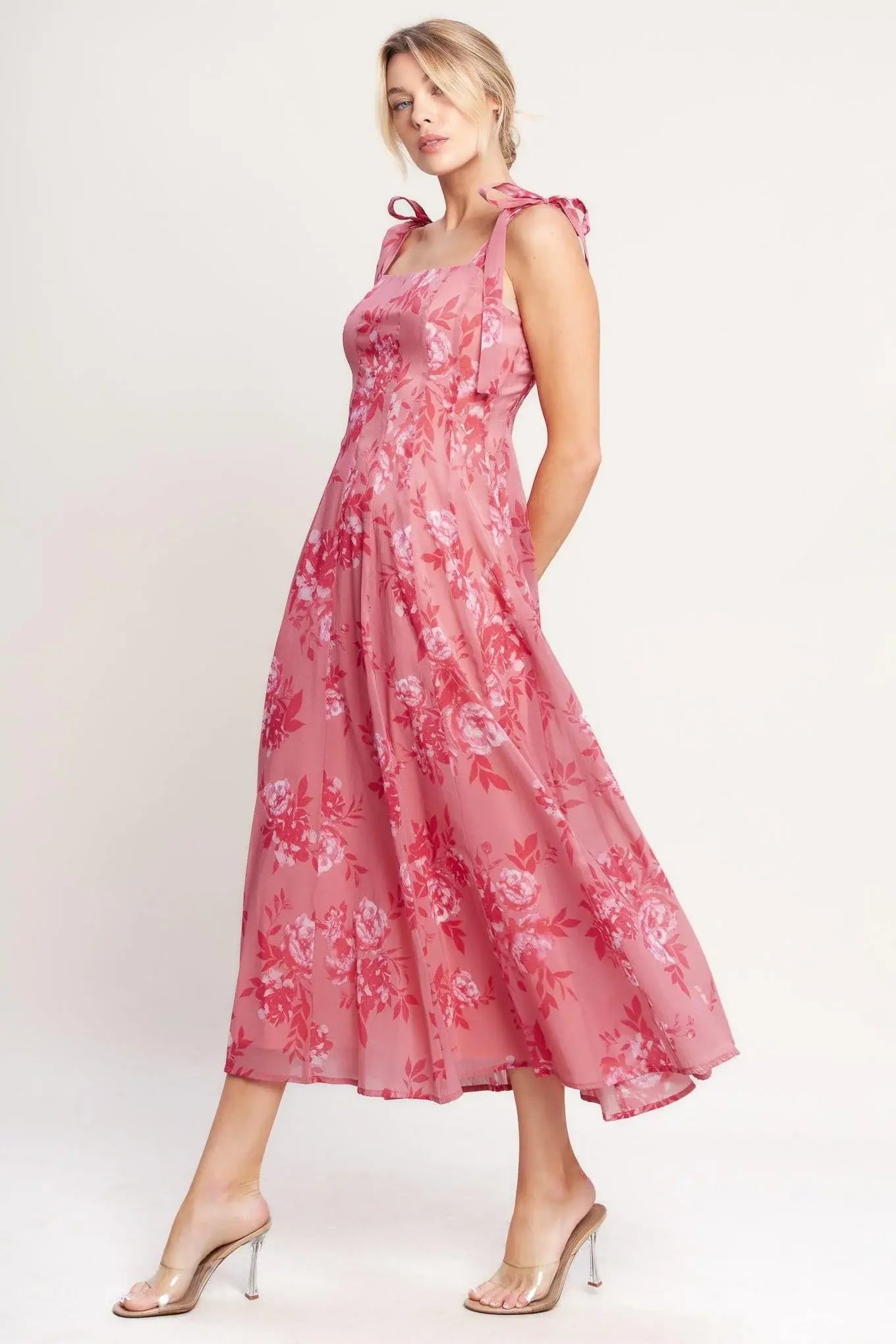 ROMANTIC CANOPY WOVEN MIDI DRESS - Flying Tomato - Flyclothing LLC